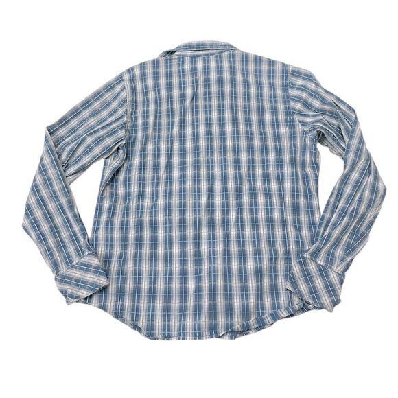 Ariat Blue Plaid Casual Button Down Shirt Size Large - Picture 2 of 5